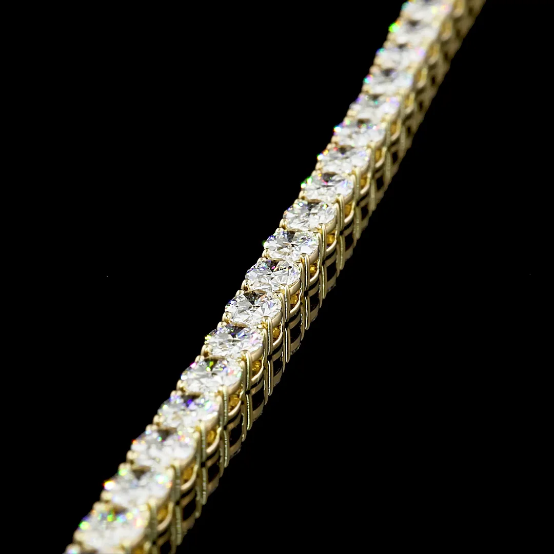 8.02 Cts 14k Yellow Gold Oval Shape Tennis Bracelet - Image 4