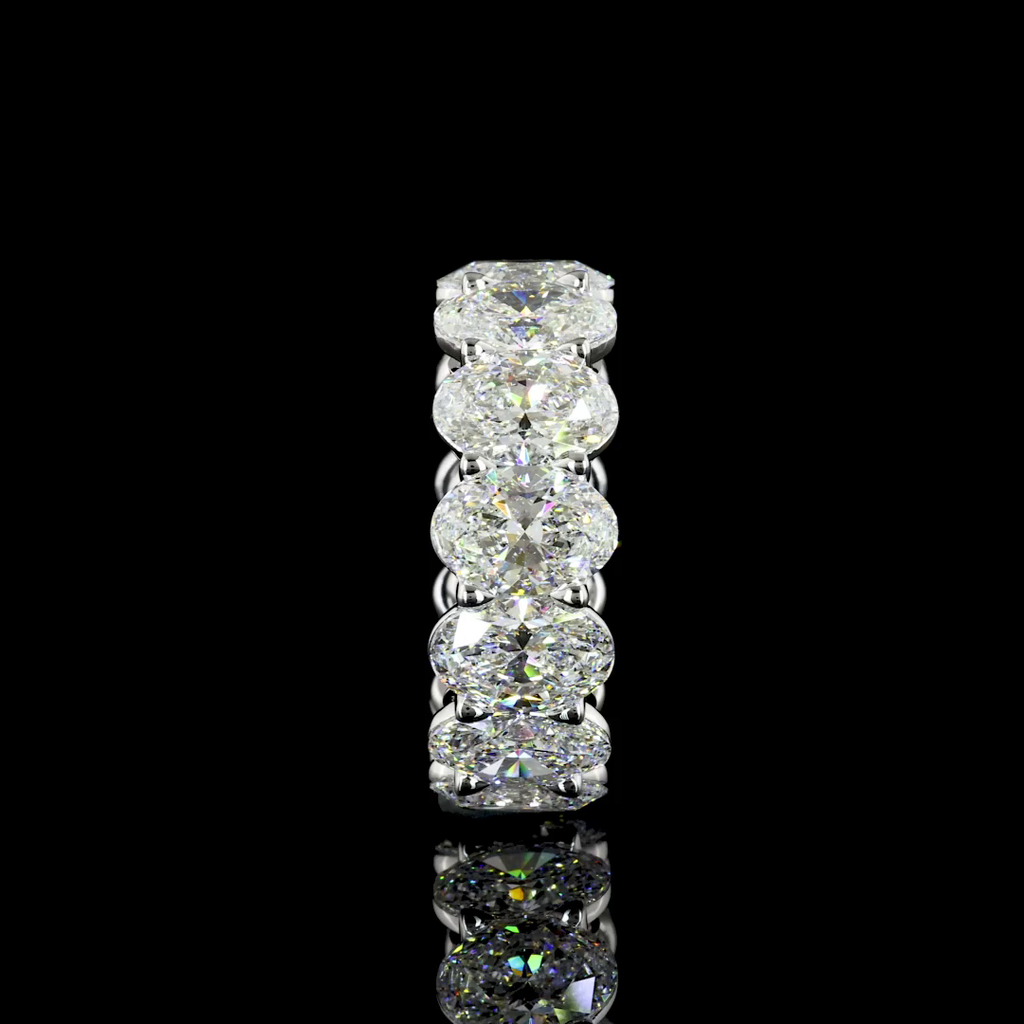 13.14 Cts 18k White Gold Oval Shape Eternity Band Eternity Band - Image 3