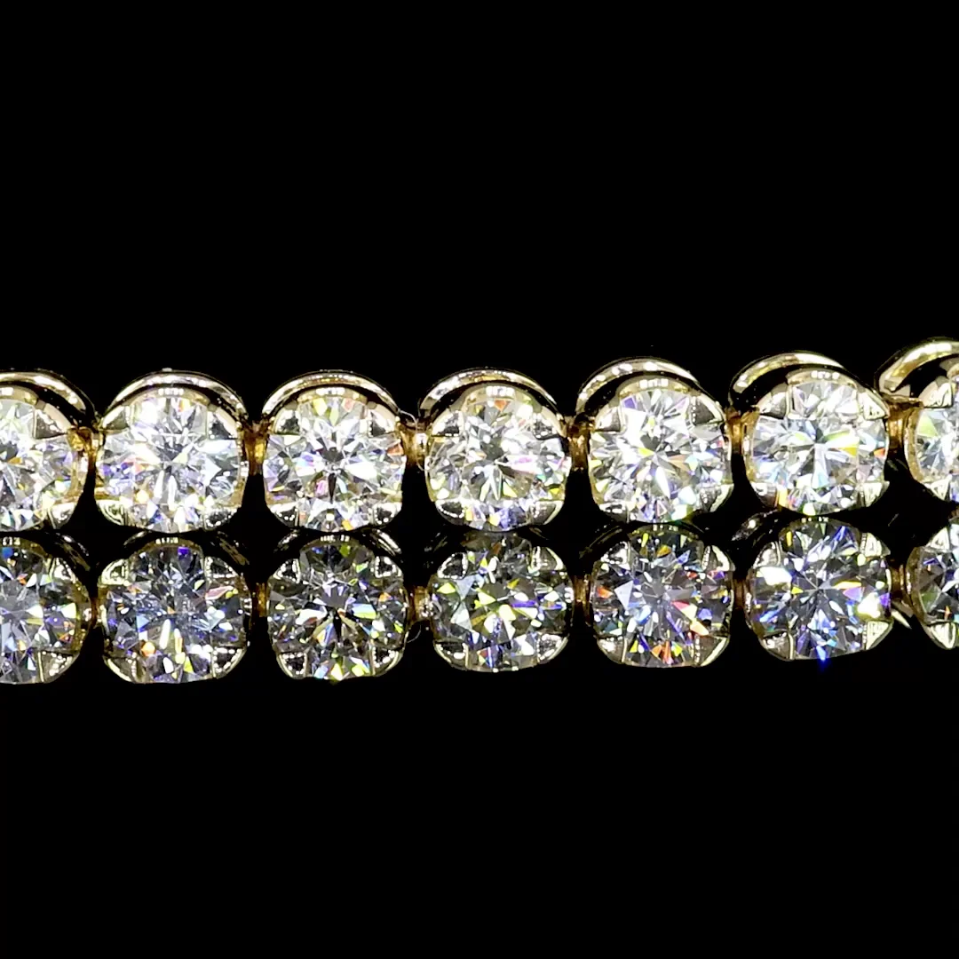 0.98 Cts 14k Yellow Gold Round Shape Tennis Bracelet - Image 2