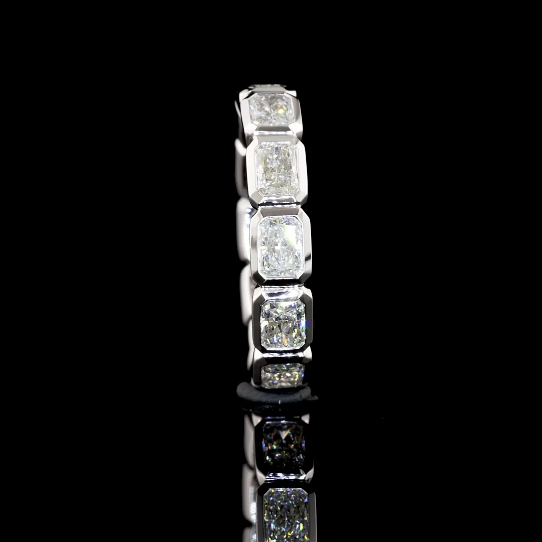 3.02 Cts 14k White Gold Radiant Shape Eternity Band Eternity Band - Image 3