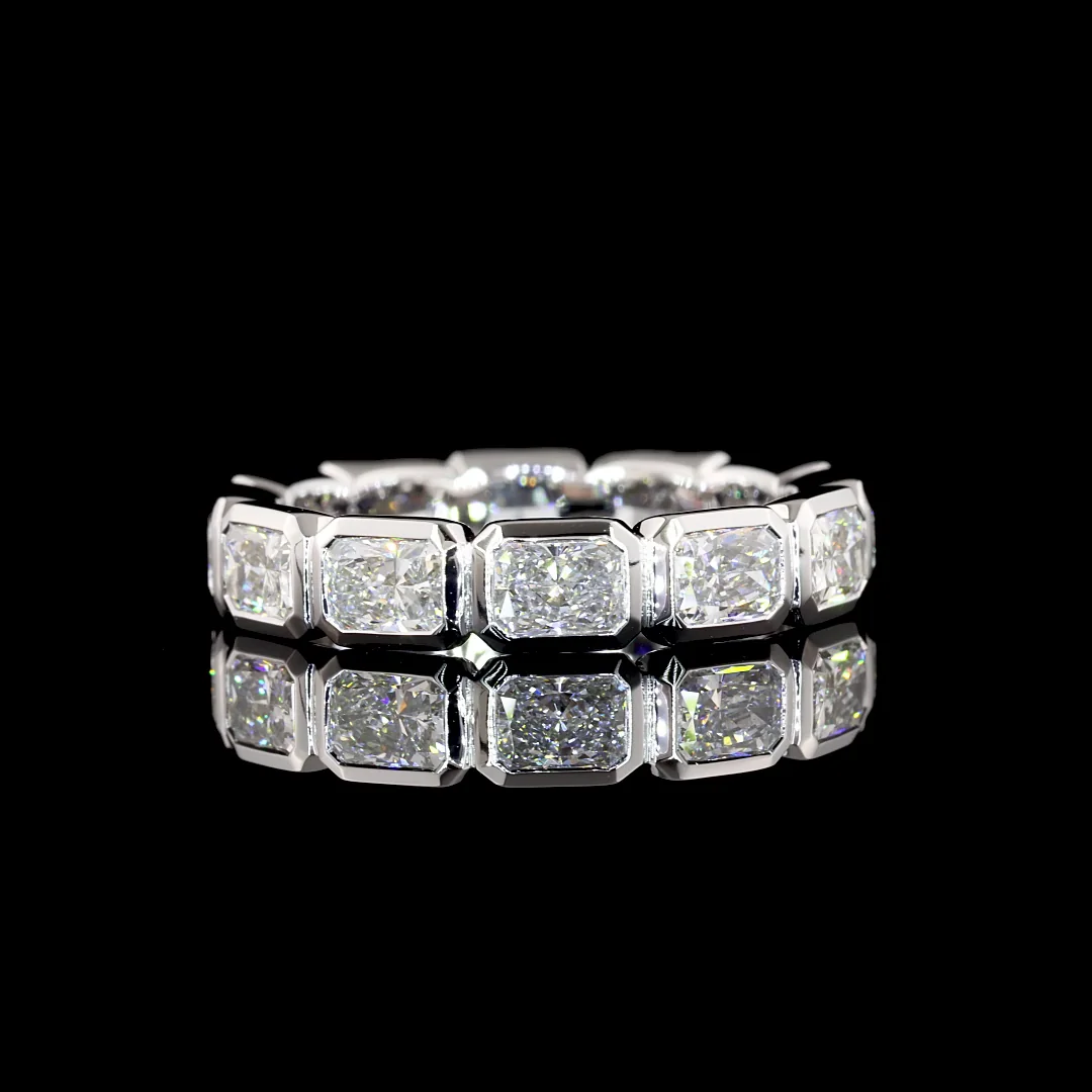 3.02 Cts 14k White Gold Radiant Shape Eternity Band Eternity Band - Video