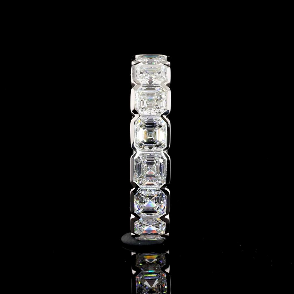 4.72 Cts 14k White Gold Asscher Shape Eternity Band Eternity Band - Image 4