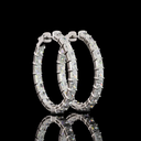 3.95 Cts 14k White Gold Radiant Shape Hoops Earring - Video