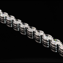 10.28 Cts 14k White Gold Oval Shape Tennis Bracelet - Image 3