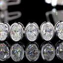 10.23 Cts 14k White Gold Oval Shape Tennis Bracelet - Image 4