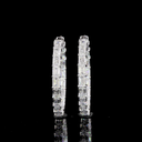9.23 Cts 14k White Gold Emerald Shape Hoops Earring - Image 2