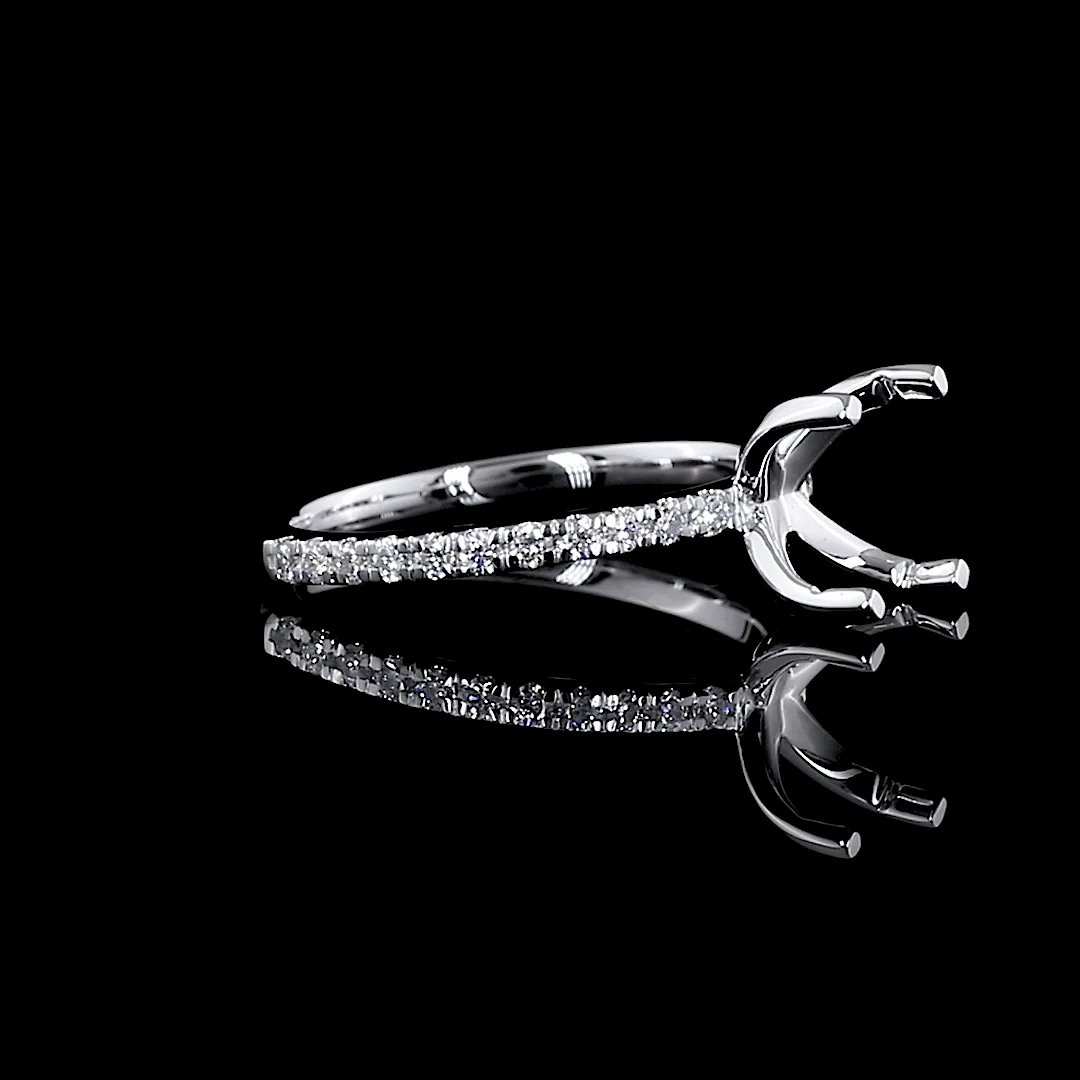 1.94 Cts 18k White Gold Round Shape Solitaire Diamond Shank Ring - Image 3