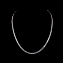 15.85 Cts 14k White Gold Emerald Shape Tennis Necklace - Video