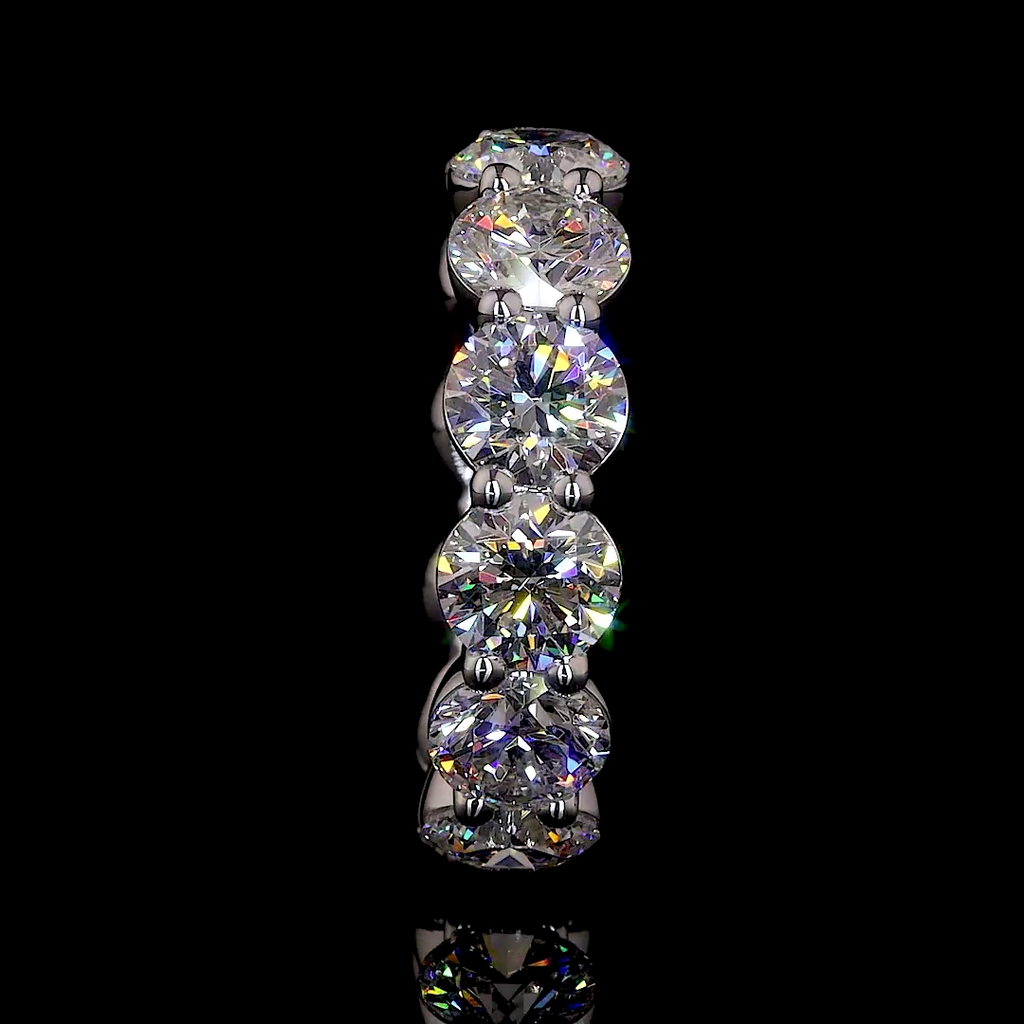8.08 Cts 14k White Gold Round Shape Eternity Band Eternity Band - Image 3