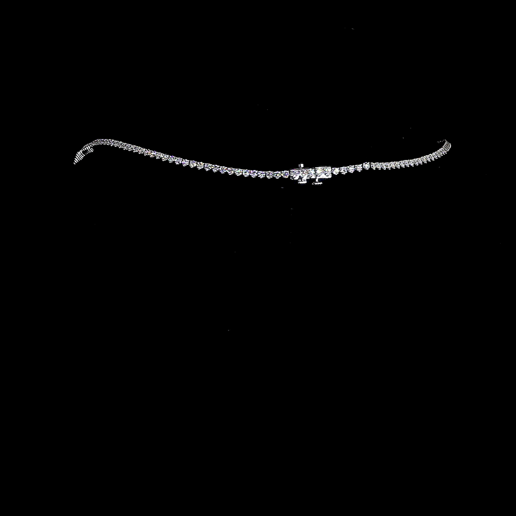 12.96 Cts 14k White Gold Round Shape Riviera Necklace - Image 2