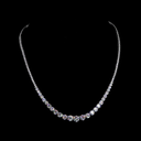 12.96 Cts 14k White Gold Round Shape Riviera Necklace - Video