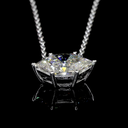 1.57 Cts 14k White Gold Antique Marquise Shape Solitaire Pendant - Image 4