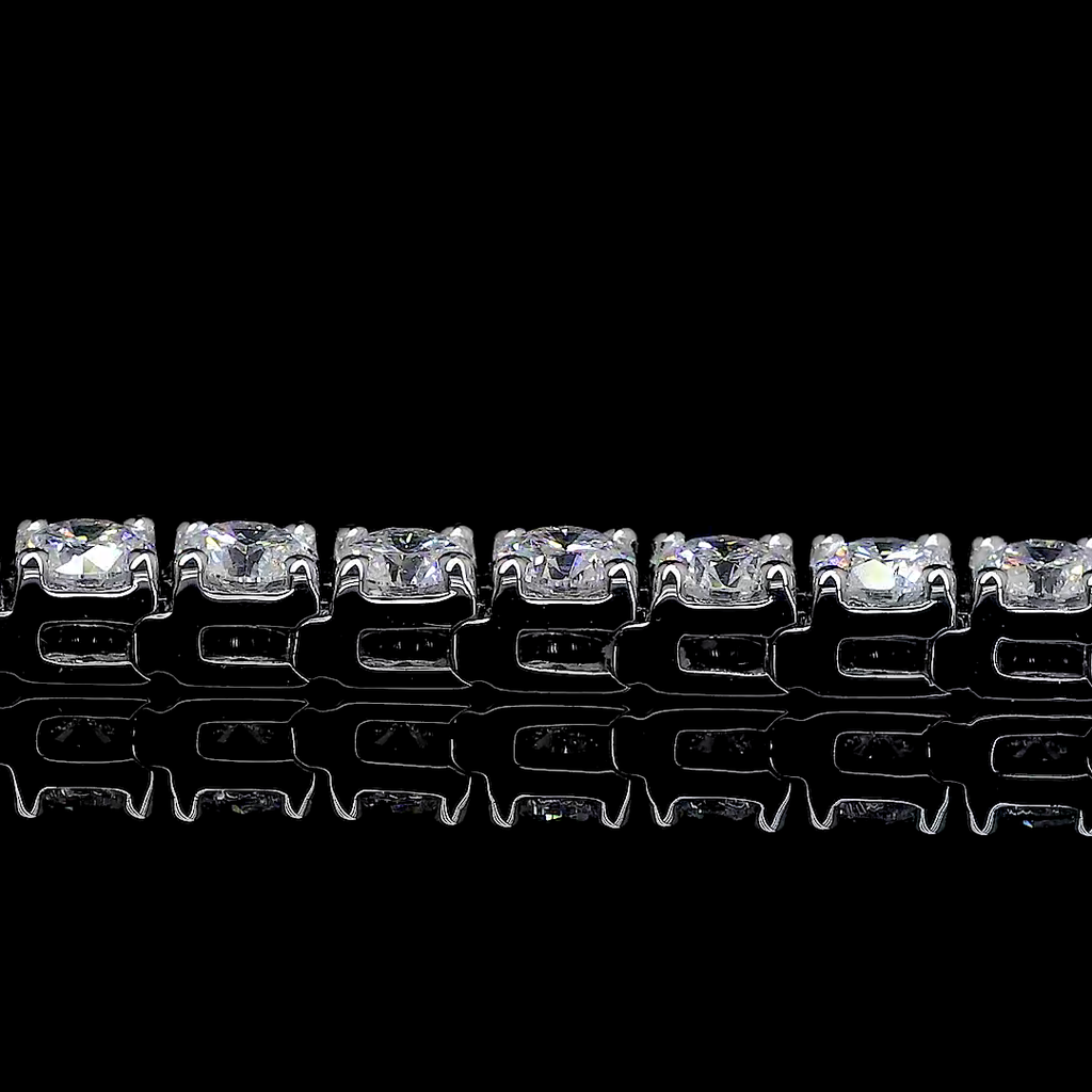 11.16 Cts 14k White Gold Round Shape Tennis Bracelet - Image 4