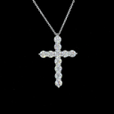 1.83 Cts 14k White Gold Round Shape Symbol Pendant - Image 3