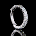 4.24 Cts 14k White Gold Princess Shape 3/4 Band Eternity Band - Image 2
