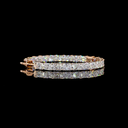 9.9 Cts 14k Rose Gold Radiant Shape Hoops Earring - Image 2