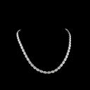 40.4 Cts 14k White Gold Oval Shape Tennis Necklace - Video