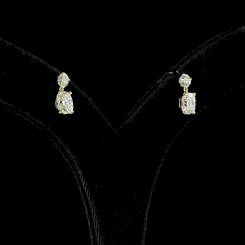 2.22 Cts 14k Yellow Gold Mix Shape Hanging Earring - Image 2