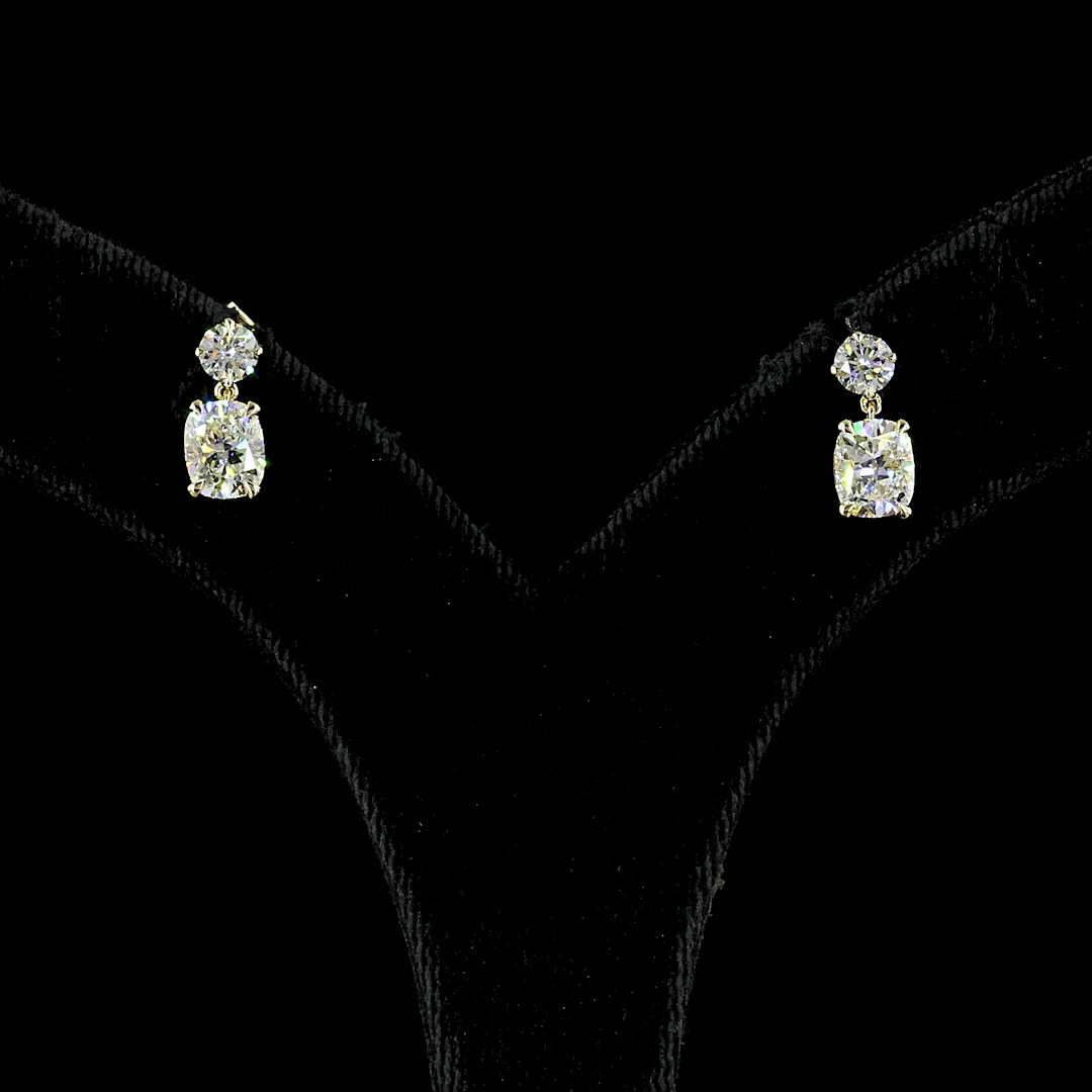 2.22 Cts 14k Yellow Gold Mix Shape Hanging Earring - Video