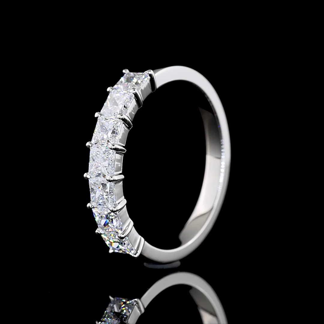 2.1 Cts Platinum Princess Shape 7 Stones Eternity Band - Image 4