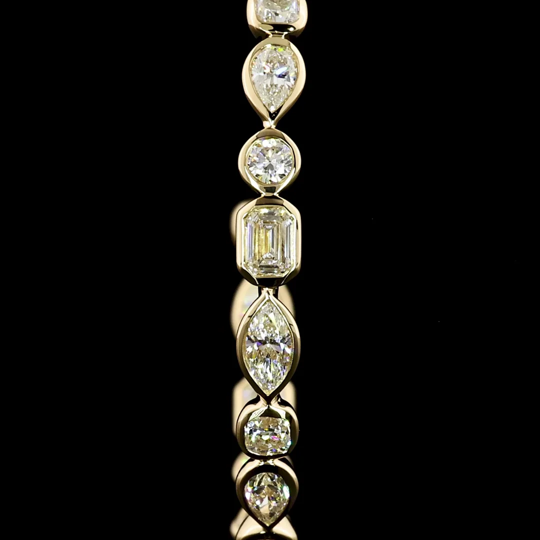 2.06 Cts 14k Yellow Gold Mix Shape C Hoops Earring - Image 3