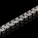 6.98 Cts 14k White Gold Radiant Shape Tennis Bracelet - Image 3