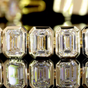 14.54 Cts 14k Yellow Gold Emerald Shape Tennis Bracelet - Image 2