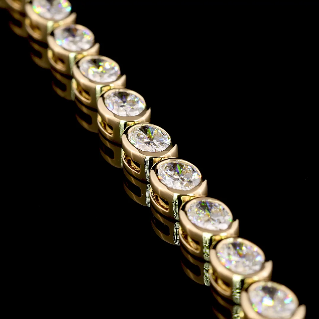 7.3 Cts 14k Yellow Gold Oval Shape Tennis Bracelet - Image 3