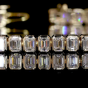 6.72 Cts 14k Yellow Gold Emerald Shape Tennis Bracelet - Image 2