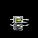 3.06 Cts Platinum Emerald Shape Solitaire Ring - Video