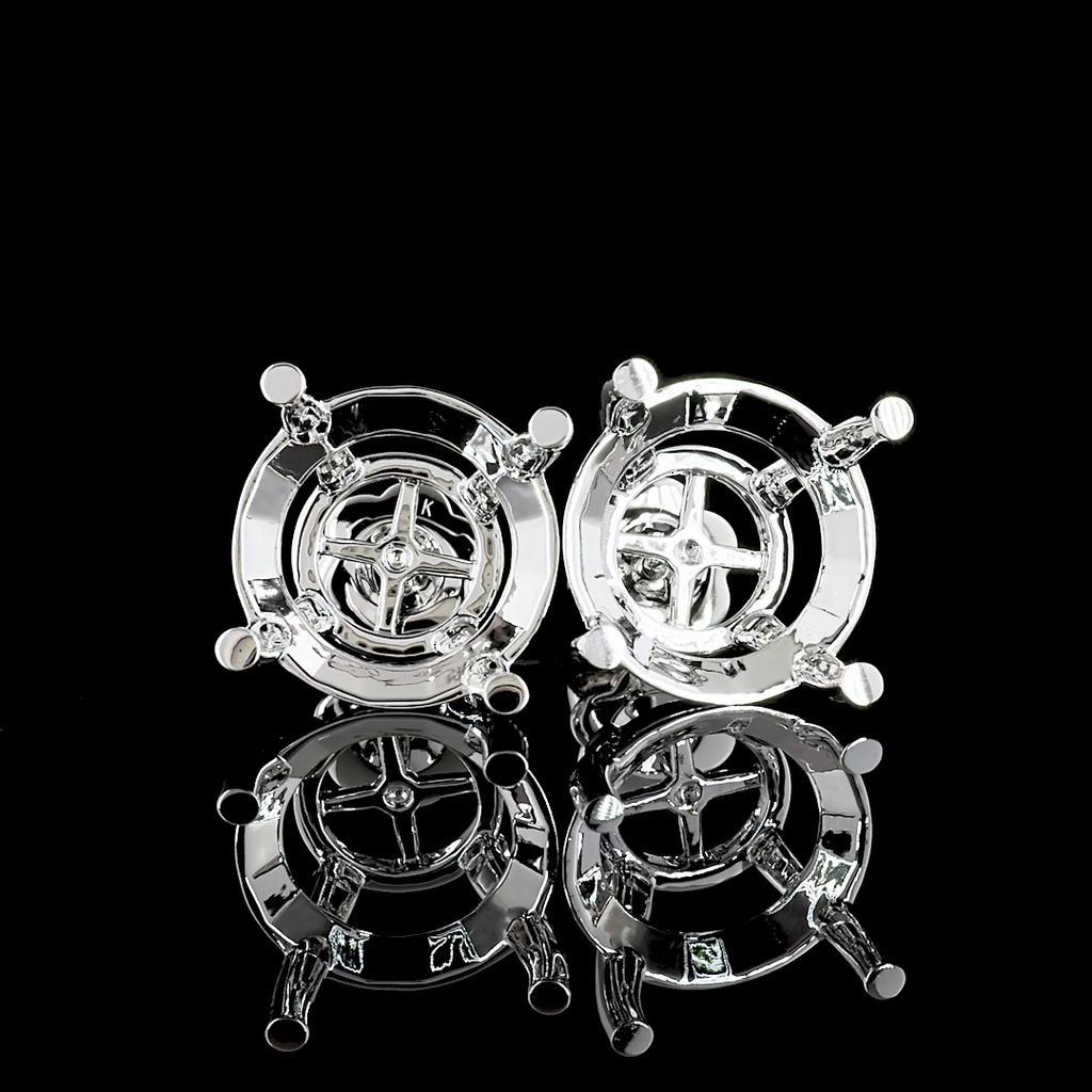 18.06 Cts 14k White Gold Round Shape Studs Earring - Video