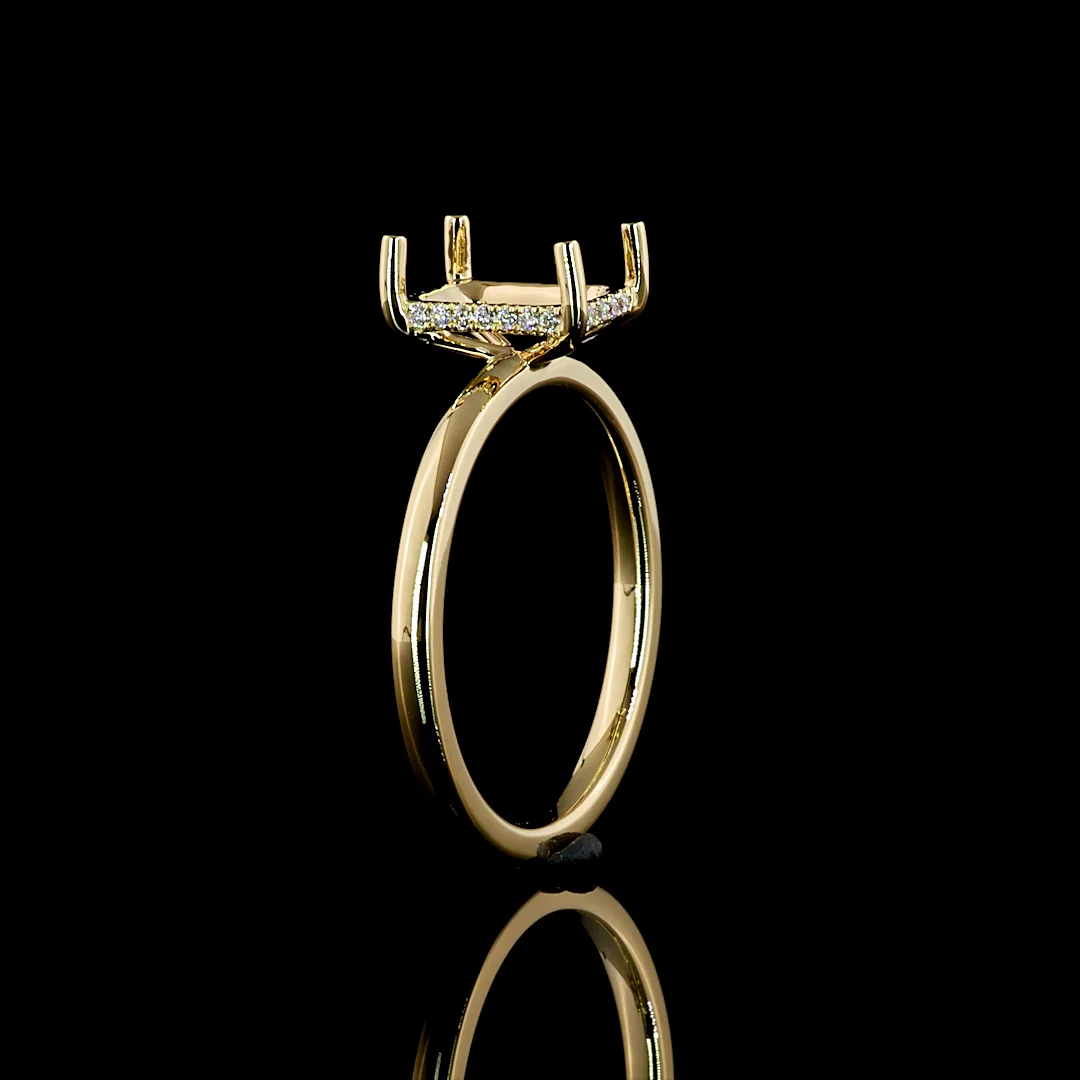 1.79 Cts 14k Yellow Gold Emerald Shape Halo Ring - Image 4