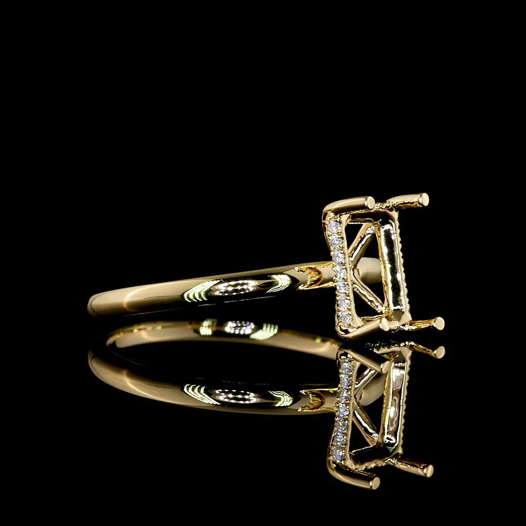 1.79 Cts 14k Yellow Gold Emerald Shape Halo Ring - Video