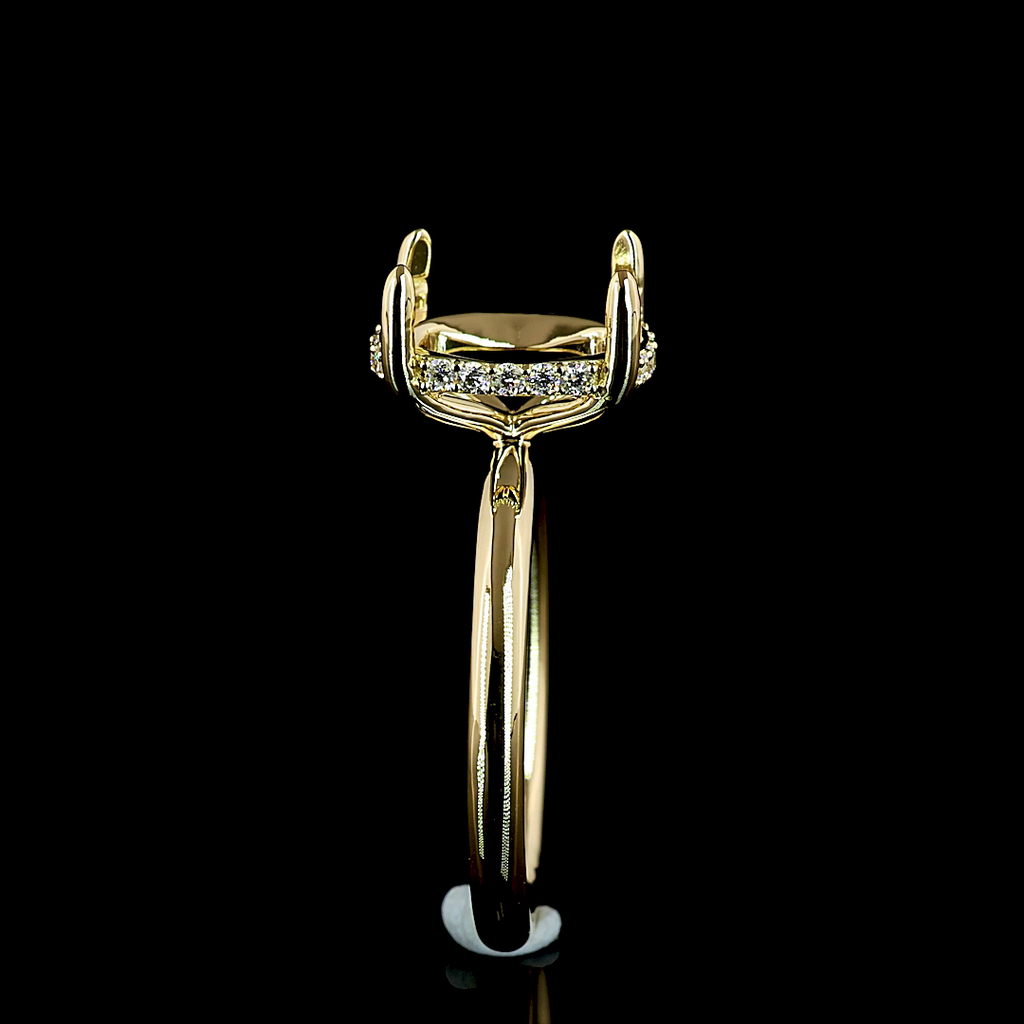 3.06 Cts 14k Yellow Gold Shape Hidden Halo Ring - Image 4