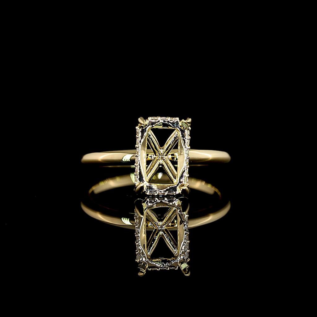 2.35 Cts 14k Yellow Gold Radiant Shape Hidden Halo Ring - Video