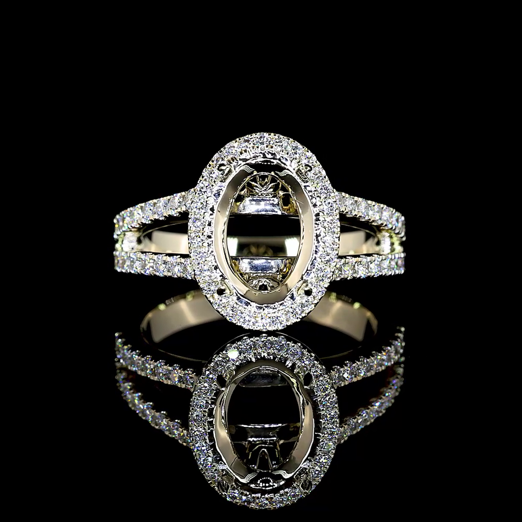 2.52 Cts 14k White Gold Oval Shape Split Shank Ring - Video