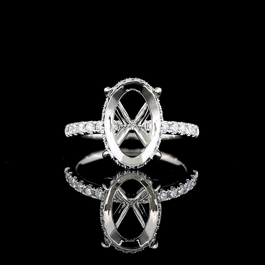 3.85 Cts Platinum Oval Shape Hidden Halo Ring - Video