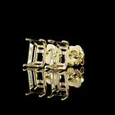 2.5 Cts 14k Yellow Gold Emerald Shape Studs Earring - Image 3