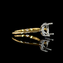 0.1 Cts 18k Yellow Gold - Platinum Shape Hidden Halo Ring - Image 3