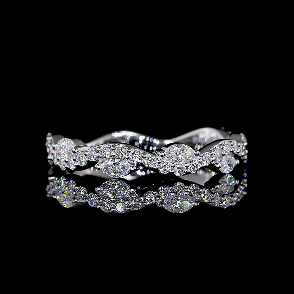0.6 Cts 18k White Gold Mix Shape 3/4 Band Eternity Band - Video