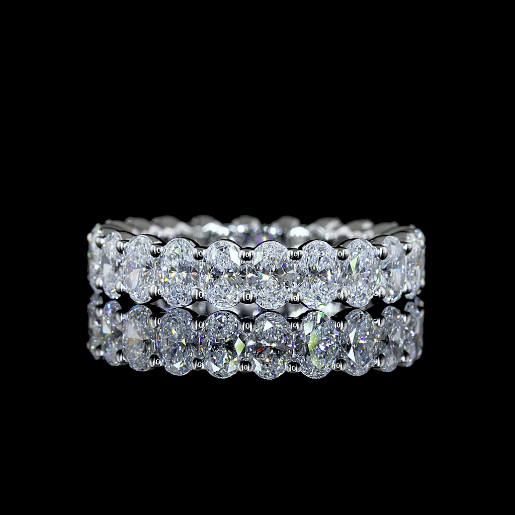 2.98 Cts 18k White Gold Oval Shape Eternity Band Eternity Band - Video