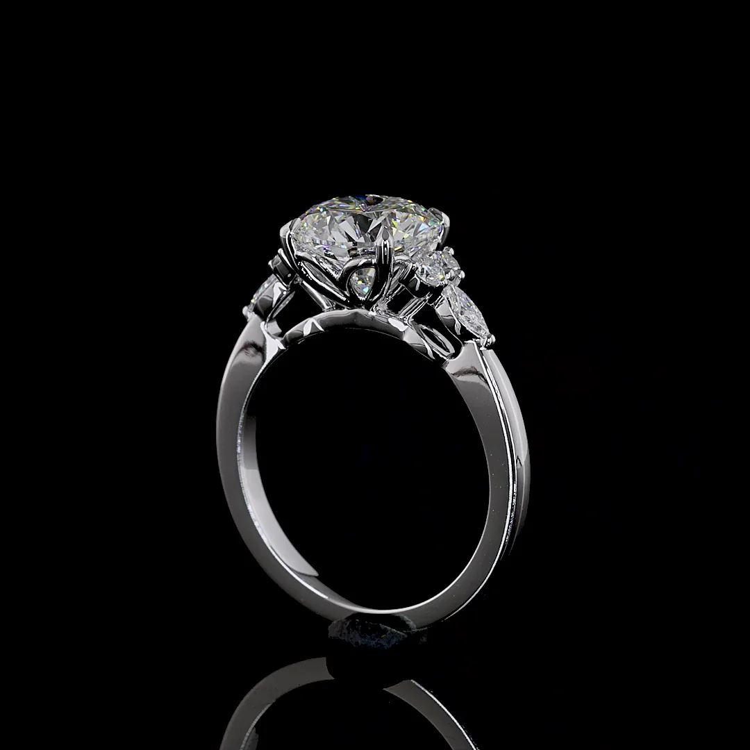 2.75 Cts 14k White Gold Round Shape Special Ring - Image 2