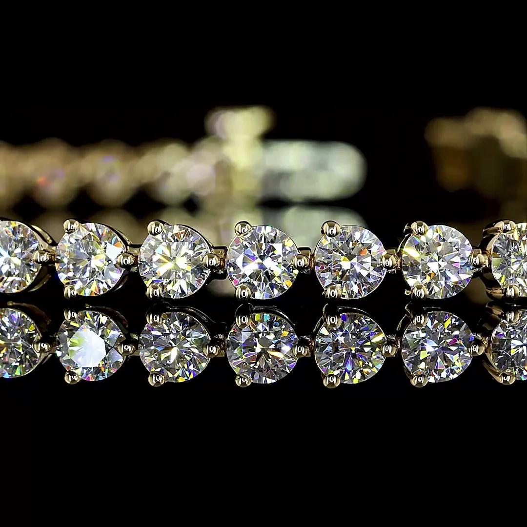 5.18 Cts 14k Yellow Gold Round Shape Tennis Bracelet - Image 2