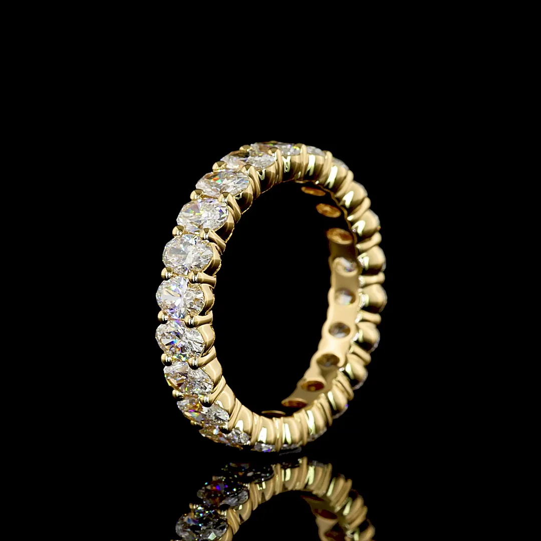 2.97 Cts 18k Yellow Gold Oval Shape Eternity Band Eternity Band - Image 4