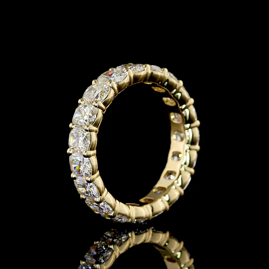 3.93 Cts 14k Yellow Gold Cushion Brilliant Shape Eternity Band Eternity Band - Image 4