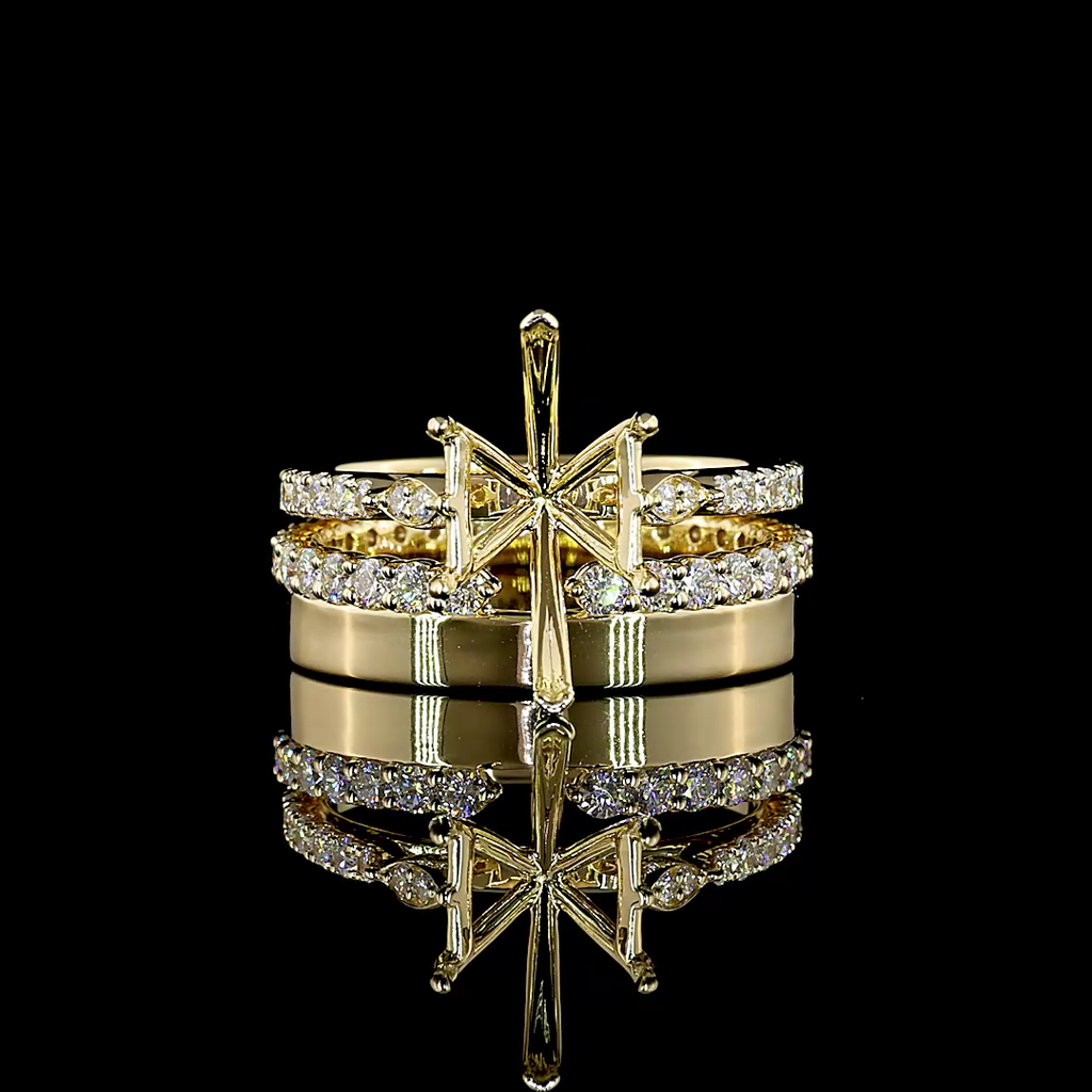 1.39 Cts 14k Yellow Gold Antique Marquise Shape Solitaire Diamond Shank Ring - Video