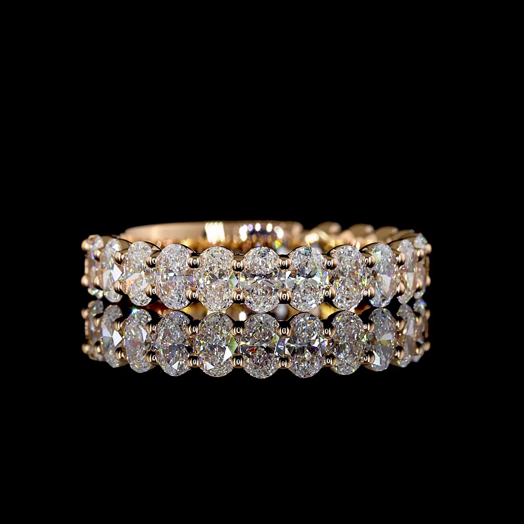 1.71 Cts 18k Rose Gold Oval Shape 3/4 Band Eternity Band - Video