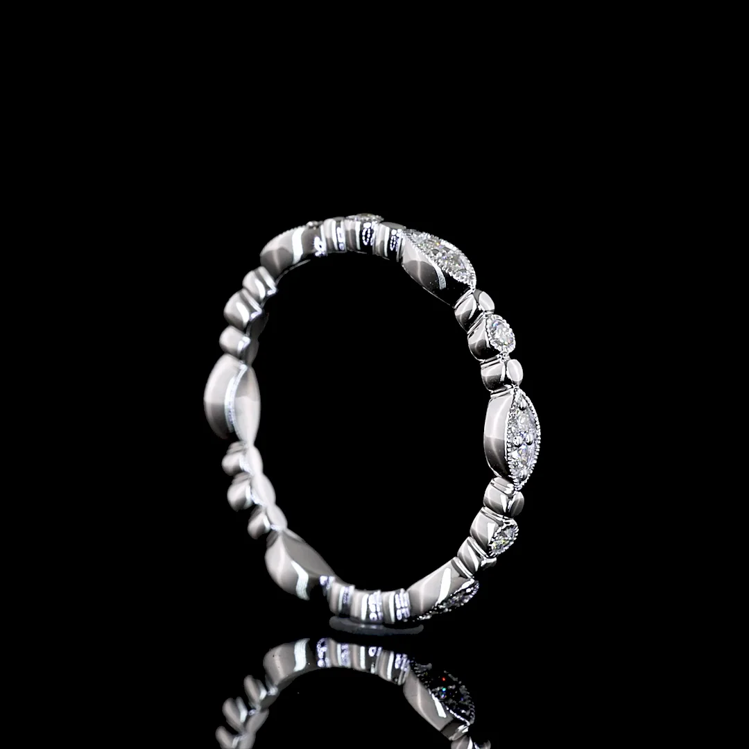 0.21 Cts 18k White Gold Round Shape Eternity Band Eternity Band - Image 2