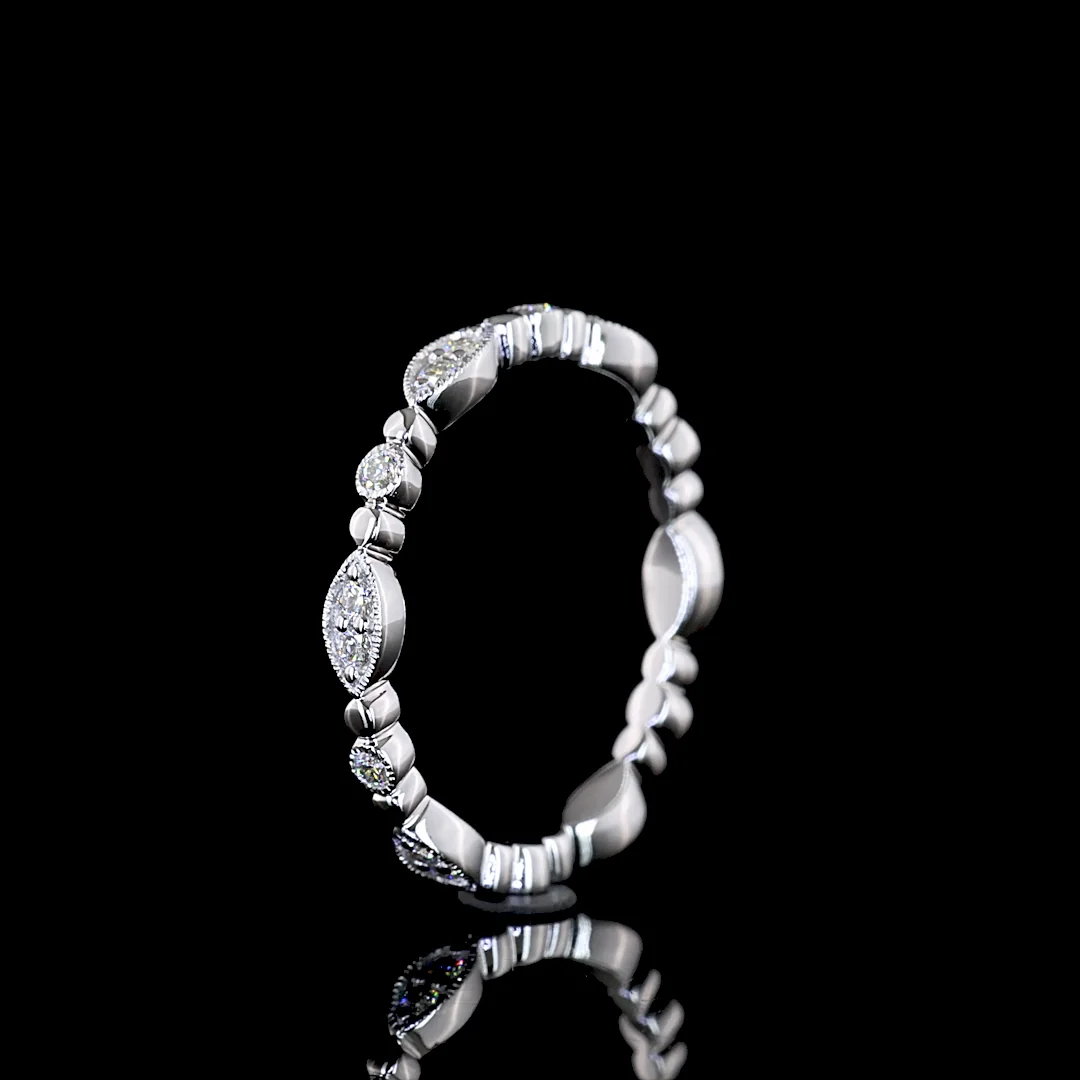 0.21 Cts 18k White Gold Round Shape Eternity Band Eternity Band - Image 4