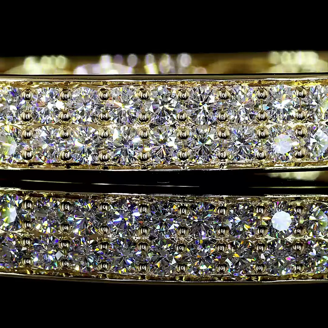 3.57 Cts 14k Yellow Gold Round Shape Bangles Bracelet - Image 3